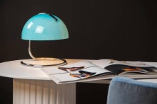 Lucide CATO Tischlampe E27 Blau, Chrom 46516/01/35