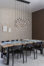 Lucide TEARS MULTI PENDEL LED G4 Pendelleuchten 16-fach 1,5W dimmbar Warmweiss Modern Schwarz 60-154cm 70434/16/30