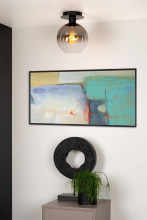 Lucide MARIUS Deckenleuchte E27 Schwarz, Rauchfarbe Grau 74114/01/30