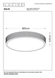 Lucide MALIN LED Deckenleuchte 3-Stufen-Dimmer 24W dimmbar Schwarz 79184/24/30