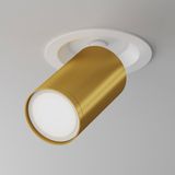 Maytoni Focus S Deckenleuchte, Deckenlampe GU10 12,3cm Weiss / matt Gold
