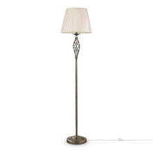 Maytoni Grace Stehleuchte, Stehlampe E14 Messing Beige Organza