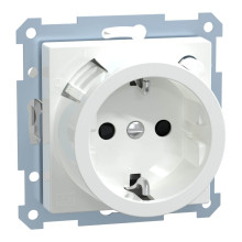 Merten 233825 FI-Schutzkontakt-Sicherheitssteckdosen-Einsatz mit BRS, aktivweiß glänzend, System M