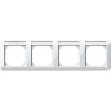 Merten 387419 1-M-Rahmen, 4fach mit Beschriftungsträger, waagerecht polarweiß glänzend