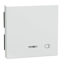 Merten 435225 Wippe mit Kontrollfenster und Aufdruck Steckdose, aktivweiß glänzend, System M