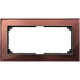 Merten 487815 M-PLAN-Echtglasrahmen, 2fach ohne Mittelsteg, Mahagonibraun