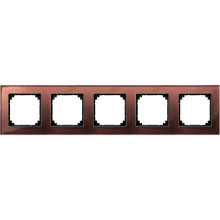 Merten 489515 M-PLAN-Echtglasrahmen, 5fach, Mahagonibraun