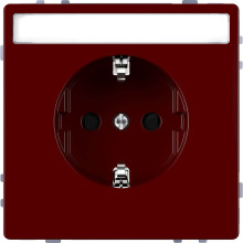 Merten MEG2302-6006 Schutzkontakt-Steckdose für Sonderstromkreise mit Schriftfeld, Berührungsschutz, Steckklemmen, rubinrot, System Design