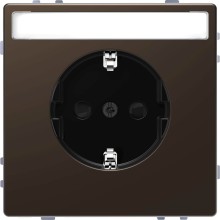 Merten MEG2302-6052 Schutzkontakt-Steckdose mit Schriftfeld, Berührungsschutz, Steckklemmen, Moccametallic, System Design