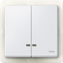 Merten MEG3424-0419 Doppelwippe mit Kontrollfenster IP44, polarweiß, System M
