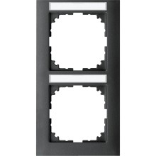 Merten MEG4022-3614 M-Pure-Rahmen, 2fach mit Beschriftungsträger, senkrecht anthrazit,