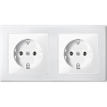 Merten - Doppelsteckdose Kombination - System M Polarweiß glänzend