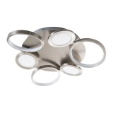 Näve Deckenleuchte STELARI Ø56cm Warmweiss stahl-blank dimmbar 1363650