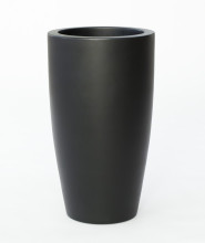 Newgarden BAMBU 70 Übertopf, Kübel XXL groß doppelwandig rund, hoch ø40x70cm schwarz 16L outdoor