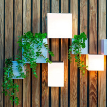 NewGarden WALLY POT Wand-Blumentopf für Kunstpflanzen 12x12x12cm