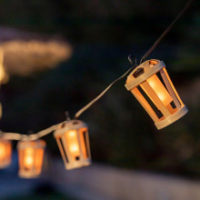 NewGarden HIAMA LED x10, Lichterkette 5m, Außen & Innen mit Flammeneffekt IP44