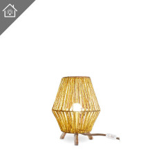 NewGarden SISINE 32 Tischleuchte, Naturfaser-Tischlampe, Fernbedienung, E27