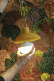 Newgarden Syros 20 Akku Senfgelb mobile Dekoleuchte mit Seil, warmweißes Licht, dimmbar, Fernbedienung ø20x9,5 cm