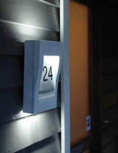 Nordlux LED Wandleuchte mit Hausnummer-Beleuchtung Alu Weiss