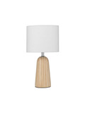 Nova Luce Tischleuchte Oby E27 Natur Leinen Holz Ø16cm 9001080
