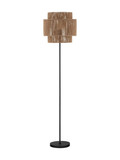 Nova Luce Stehleuchte Lito E27 Schwarz Metall Rattan 145cm 9001081