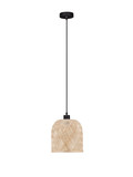 Nova Luce Pendelleuchte Intra E27 Natur Schwarz Metall Bambus Ø23cm 9001089