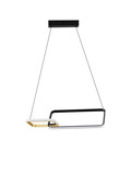 Nova Luce LED Pendelleuchte Imar dimmbar 36W warmweiss 3200K Schwarz Gold Stahl Aluminium 54x30cm 9001107