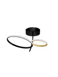 Nova Luce LED Deckenleuchte Imar dimmbar 30W warmweiss 3200K Schwarz Gold Stahl Aluminium 51x34cm 9001110