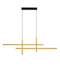 Nova Luce LED Pendelleuchte Antama dimmbar 43W warmweiss 3200K Schwarz Gold Stahl Aluminium 120x5cm 9001111