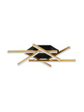 Nova Luce LED Deckenleuchte Antama dimmbar 43W warmweiss 3200K Schwarz Gold Stahl Aluminium 60x60cm 9001112