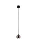 Nova Luce LED Pendelleuchte Conga 13W warmweiss 3000K Schwarz Chrom Aluminium Ø10cm 9002070