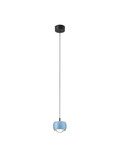 Nova Luce LED Pendelleuchte Conga 13W warmweiss 3000K Hellblau Aluminium Ø10cm 9002071