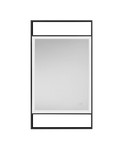 Nova Luce LED Spiegel Raven dimmbar 41W neutralweiss 4000K IP44 Schwarz Aluminium Spiegelglas 106x60cm 9006024