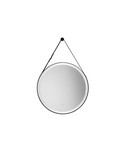 Nova Luce LED Spiegel Rems 29W neutralweiss 4000K IP44 Schwarz Aluminium Spiegelglas Ø64cm 9006025