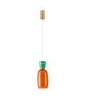 Nova Luce LED Pendelleuchte Pluma 5W warmweiss 3000K Jaspis Orange Gold Glas Metall Ø15cm 9009100