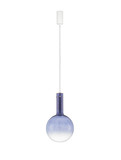 Nova Luce LED Pendelleuchte Nostos dimmbar 6W warmweiss 3000K Blau Gold Weiß Glas Metall Ø25cm 9009101