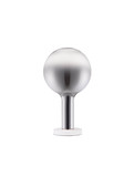 Nova Luce LED Tischleuchte Nostos dimmbar 3W warmweiss 3000K Gold Weiß Rauchgrau Glas Metall Ø20cm 9009104