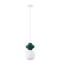 Nova Luce Pendelleuchte Clio E14 Jaspis Weiß Opal Glas Metall Ø18x198cm 9009107