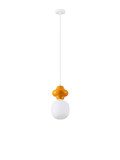 Nova Luce Pendelleuchte Clio E14 Weiß Opal Orange Glas Metall Ø18x198cm 9009109