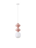 Nova Luce Pendelleuchte Clio E14 Pink Weiß Opal Glas Metall Ø18x215cm 9009114