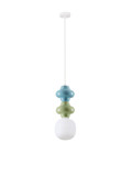 Nova Luce Pendelleuchte Clio E14 Mehrfarbig Glas Metall Ø18cm 9009116