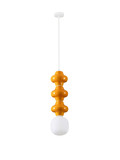 Nova Luce Pendelleuchte Clio E14 Weiß Opal Orange Glas Metall Ø18x240cm 9009120