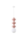 Nova Luce Pendelleuchte Clio E14 Pink Weiß Opal Glas Metall Ø18x240cm 9009121