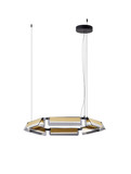 Nova Luce LED Pendelleuchte Apnea dimmbar 39W warmweiss 3000K Schwarz Gold Grau Glas Metall Ø72cm 9009132
