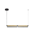 Nova Luce LED Pendelleuchte Apnea dimmbar 20W warmweiss 3000K Schwarz Gold Grau Glas Metall 93x7cm 9009133