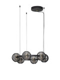 Nova Luce LED Pendelleuchte Las dimmbar 60W warmweiss 3000K Rauchgrau Schwarz Glas Metall Ø63cm 9009135