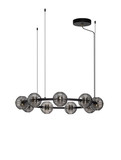 Nova Luce LED Pendelleuchte Las dimmbar 91W warmweiss 3000K Rauchgrau Schwarz Glas Metall Ø91cm 9009136