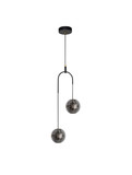 Nova Luce LED Pendelleuchte Las 20W warmweiss 3000K Rauchgrau Schwarz Glas Metall Ø31cm 9009138