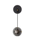Nova Luce LED Wandleuchte Las 13W warmweiss 3000K Rauchgrau Schwarz Glas Metall 52x23cm 9009139
