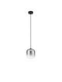 Nova Luce LED Pendelleuchte Aelia 3W warmweiss 3000K Rauchgrau Schwarz Glas Metall Ø14cm 9009140